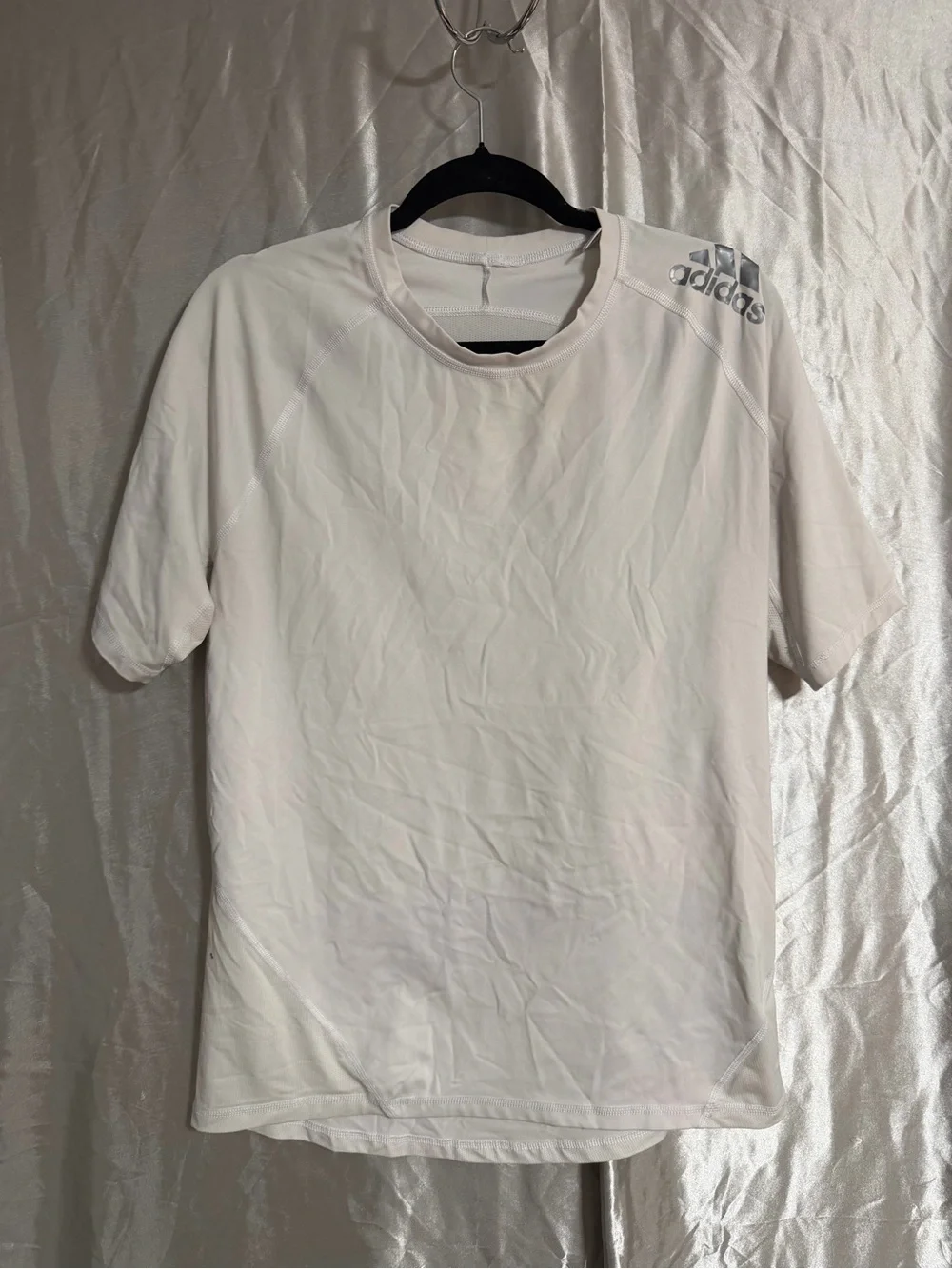 Adidas Mens White Performance Training Short Sleeve Athletic Shirt Size XL